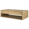 Ethnicraft Oak Nordic coffee table with a drawer on a white background