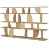 Ethnicraft Oak Geometric display shelf with unique design on a white background