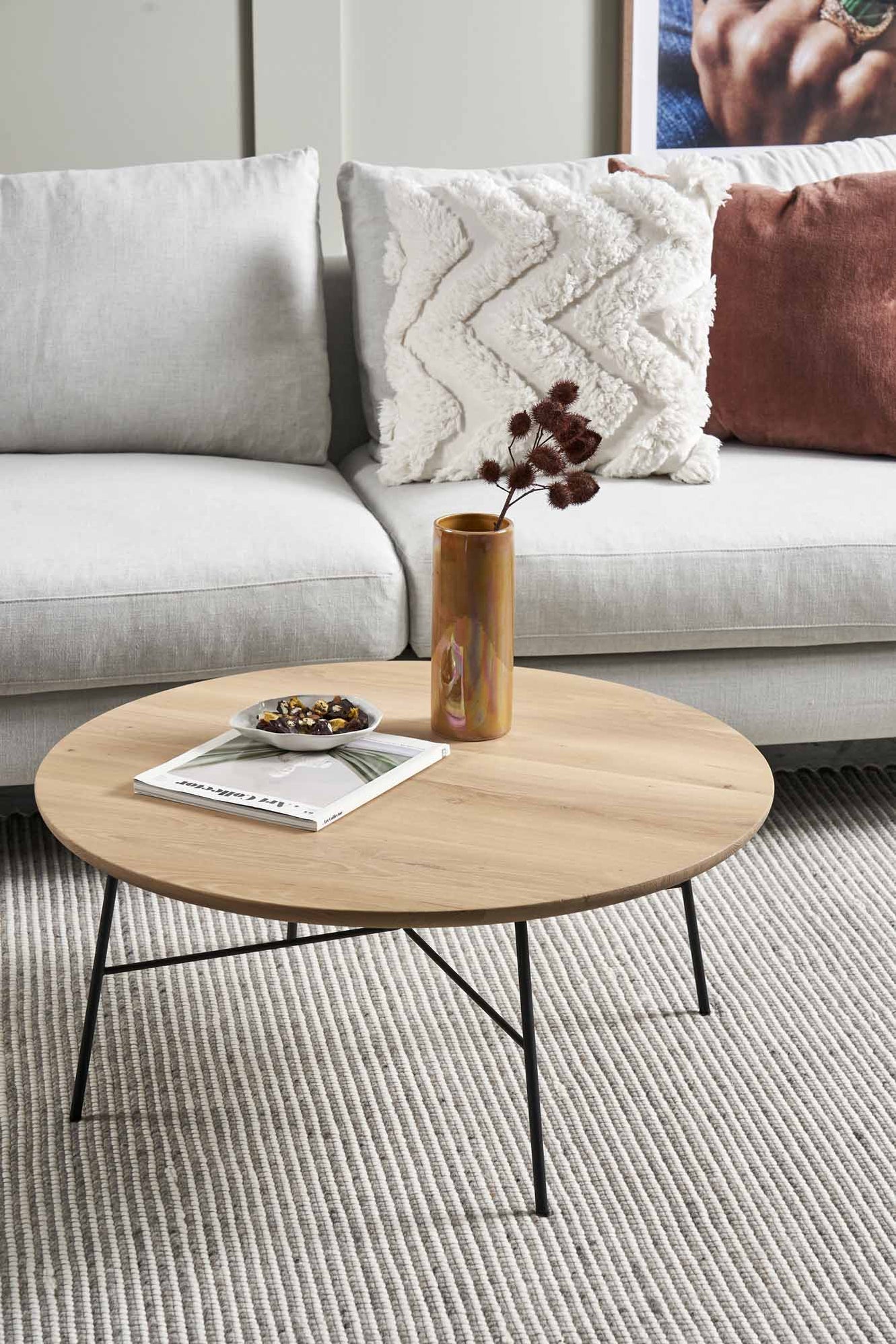 Ethnicraft Oak Disc round coffee table Ø80/35 Oishi Furniture & Homewares